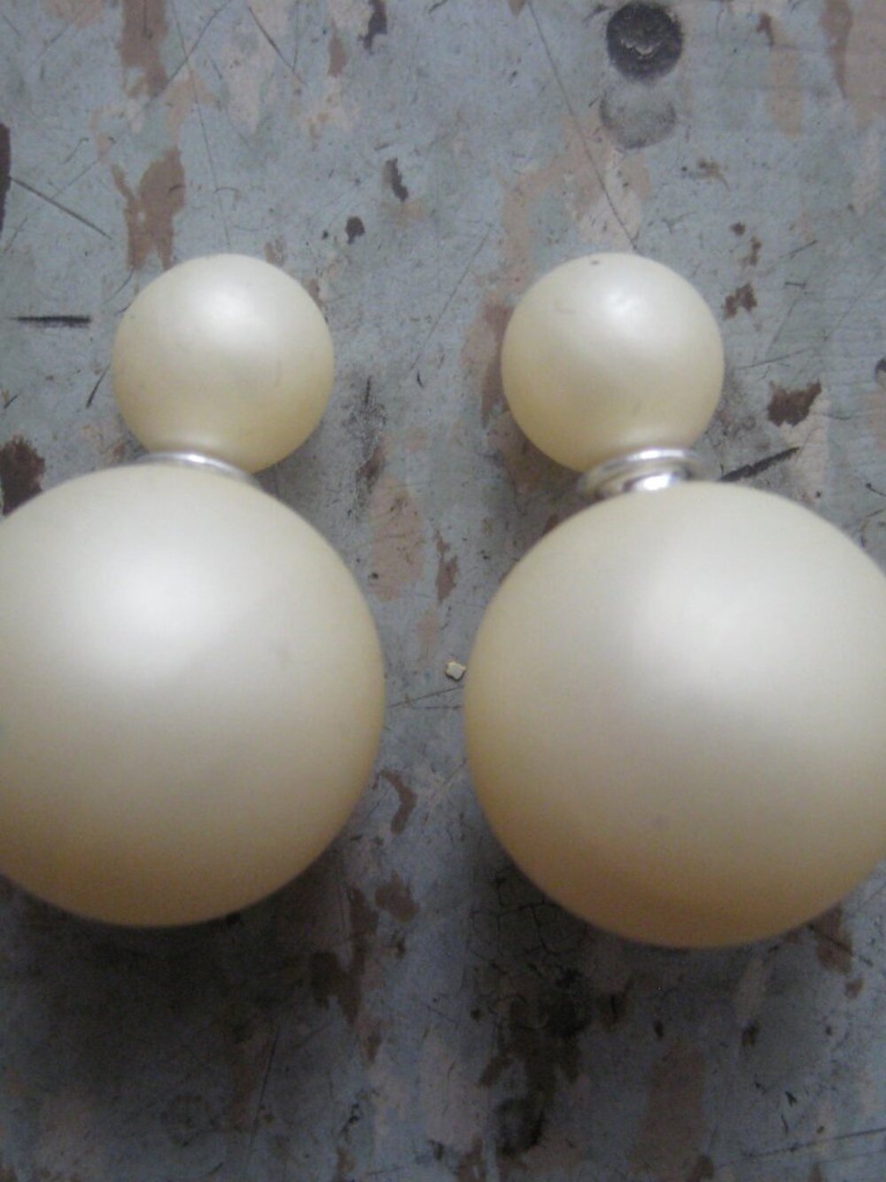 Light Yellow Double-Sided Pearl Earrings